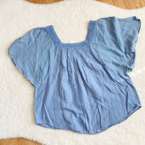 Philosophy, Women's Boho Short Sleeve Square Neck, Blue, Size L - Picture 6 of 6